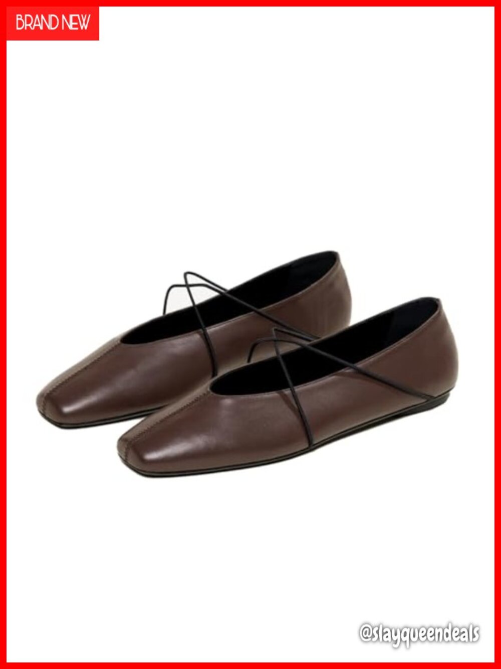 Faux Leather Square Toe Ballet Flats Criss Cross Strap Mary Jane Shoes